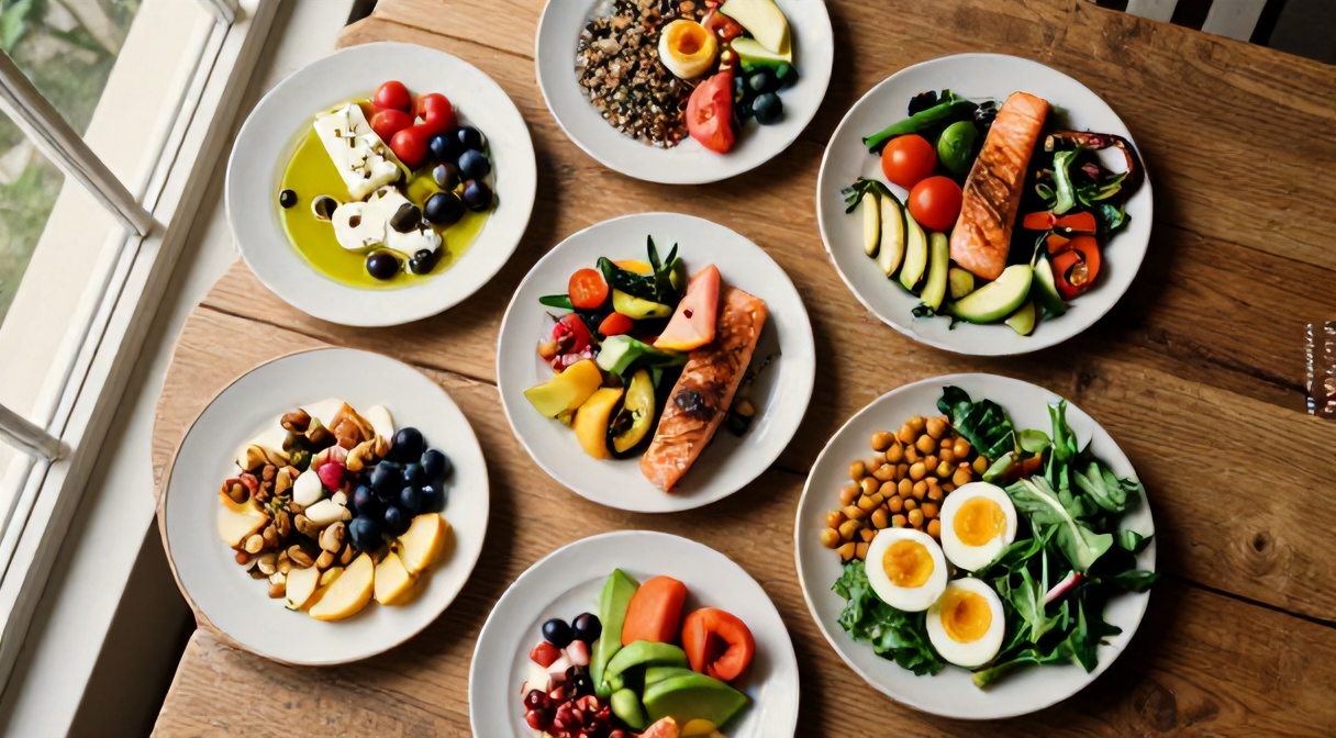 Jaka dieta jest dla mnie najlepsza — 6 popularnych diet na drewnianym stole