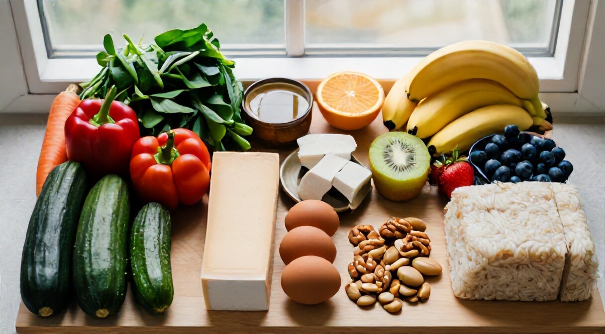 Produkty dozwolone na diecie low-FODMAP — warzywa, owoce, ryż i nabiał bez laktozy